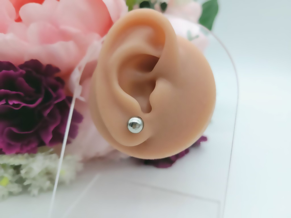 Kugel Edelstahl Ohrstecker silberfarben